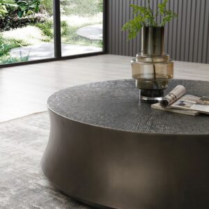 Airdrie - Modern Antique Grey Small Round Coffee Table