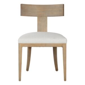 Fabien - Mid-Century Modern Beige Linen + Wood Dining Chair (Set of 2)
