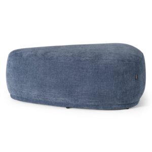 Kinsey - Modern Blue Large River Rock Ottoman
