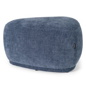 Kinsey - Modern Blue Small River Rock Ottoman