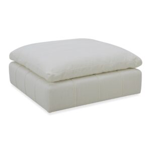 Vicki - Modern Off-White Fabric Ottoman