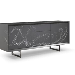 Hawick - Contemporary Dark Grey + Abstract White Paint Buffet