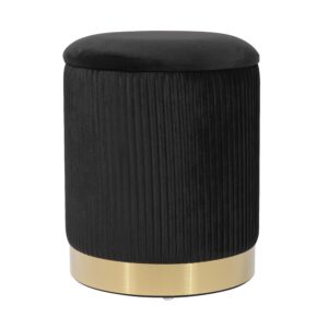Zoe Performance Velvet Storage Ottoman