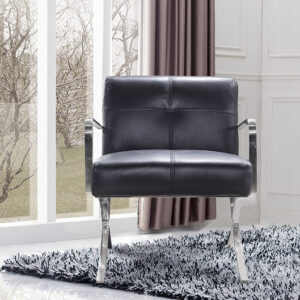 Delano Modern Black Leather Lounge Chair