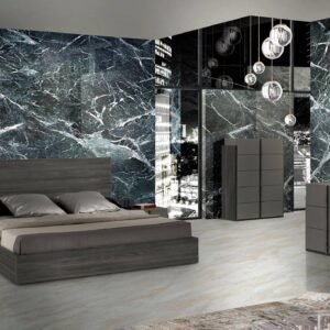 Lucia - Full Size Italian Modern Matte Grey / Elm Grey Bed