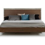 Conner Modern Dark Walnut & Faux Concrete Bed