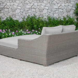 Pismo Outdoor Beige Wicker Sunbed