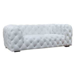 Dexter - Transitional White Full Italian Leather 3-Seat Sofa