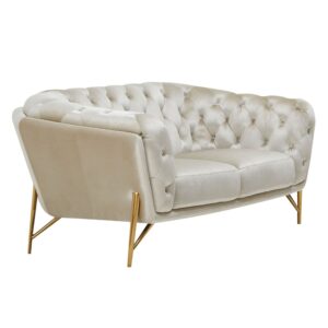 Stella - Transitional Beige Velvet Loveseat