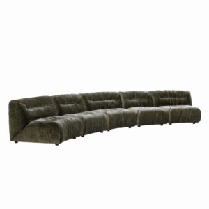 Nouveau Elias - Modern Green Fabric Curved Modular Sectional Sofa