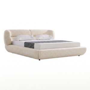 Queen Nouveau Pasha - Modern Cream Fabric Bed