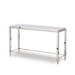 Agar Modern Glass & Stainless Steel Console Table