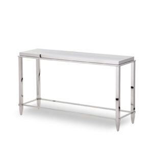Agar Modern Glass & Stainless Steel Console Table