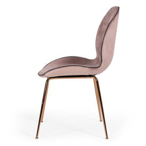 Wendy Modern Pink Velvet & Rosegold Dining Chair (Set of 2)