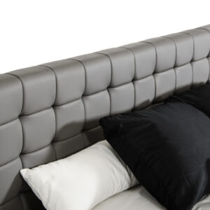 Gemma Modern Grey Leatherette Bed