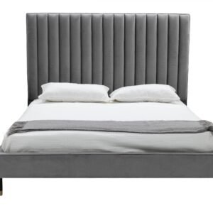 Hemlock - Modern Grey Velvet Bed