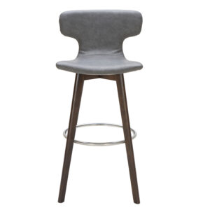 Zach Mid-Century Dark Grey Eco-Leather Bar Stool