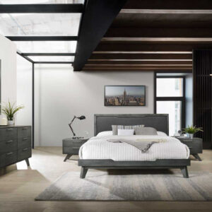 Soria Modern Grey Wash Bedroom Set