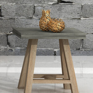 Civic Modern Concrete & Acacia End Table