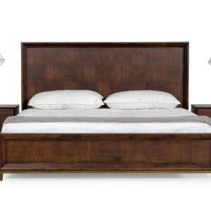 Shane - Modern Acacia & Brass Bed