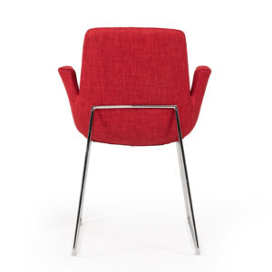 Altair Mid-Century Red Fabric Dining Chair