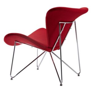 Decatur Mid-Century Red Fabric Accent Chair