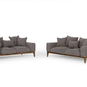 Corina - Modern Grey Linen Loveseat