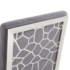 Reba Modern Grey Velvet & Stainless Steel Dining Chair (Set of 2)