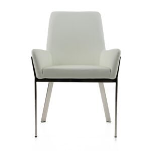 Robin Modern White Bonded Leather Dining Chair