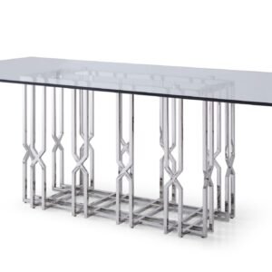 Ericson - Modern Glass & Stainless Steel Dining Table