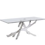 Legend Modern Glass & Stainless Steel Dining Table