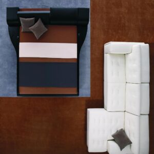 Portofino Adjustable Leatherette Bed with built-in Nightstands