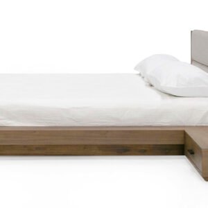 Fantasia - Contemporary Walnut & Grey Bed with Two Nightstands