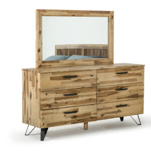 Sala Modern Light Wood Dresser & Mirror Set