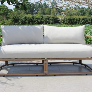 Malta - Outdoor Light Grey + Teak Sofa Set