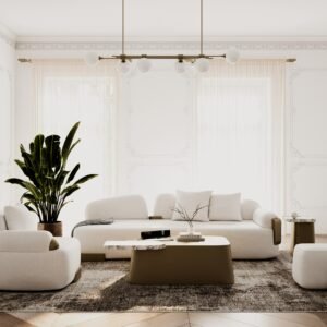 Yano - Modern White Marble + Antique Brass Coffee Table
