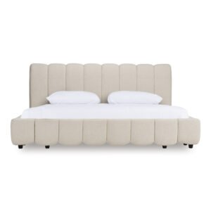 Harris - Modern Off-White Fabric Bed