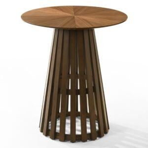 Weiss - Mid-Century Modern Walnut Round Bar Table
