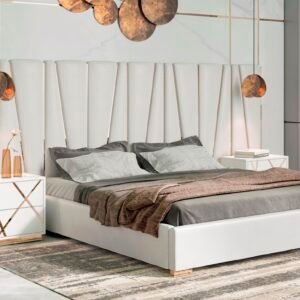 Nixa - Modern White + Gold 4-Piece Bedroom Set