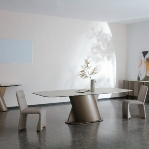 Kiefer - Modern Faux Travertine Ceramic + Bronze Buffet