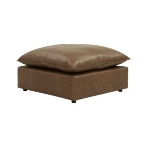 Cali Brown Leather Ottoman