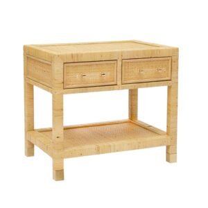 Amara 25" Natural Rattan Nightstand