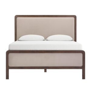 Hella Contract-Grade Velvet and Ash Wood Bed