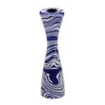 Serene Blue & White Swirl Resin Candlestick