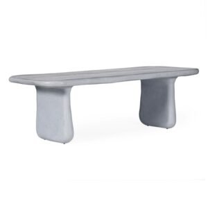 Athen 95" Grey Faux Stone Indoor/Outdoor Rectangular Dining Table