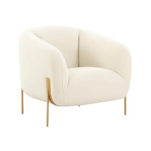 Kandra Cream Performance Vegan Shearling Accent Chair by