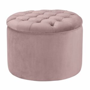 Queen Performance Velvet Round Storage Ottoman