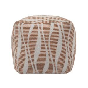 Ember Natural and Cream Woven Pouf