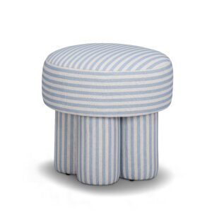 Masha Striped Performance Linen Accent Stool