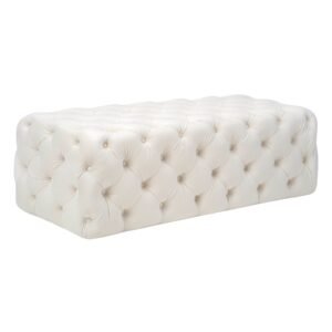 Kaylee 49" Performance Velvet Tufted Jumbo Ottoman